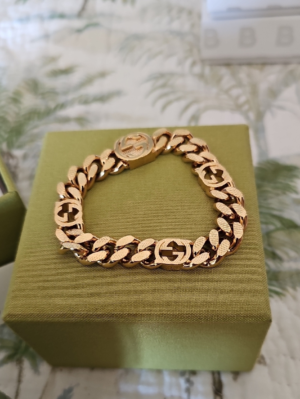 Gucci Yellow Gold-toned Interlocking G  Link Bracelet